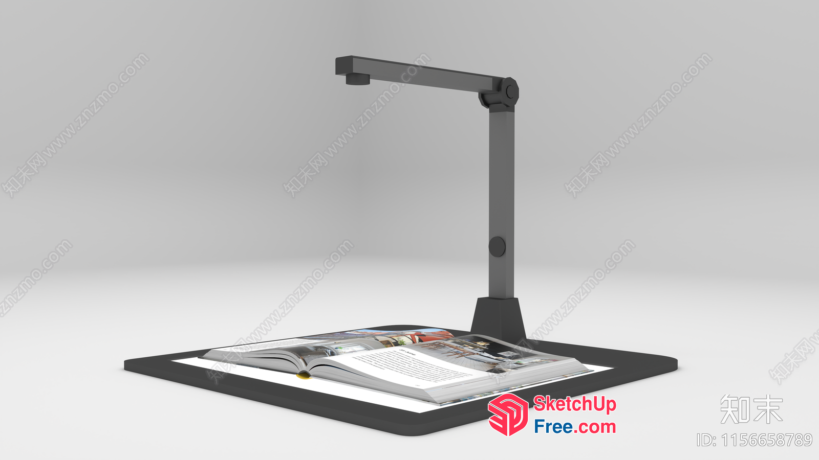 Modern Reading Area With Adjustable Desk Lamp 3D SketchUp File