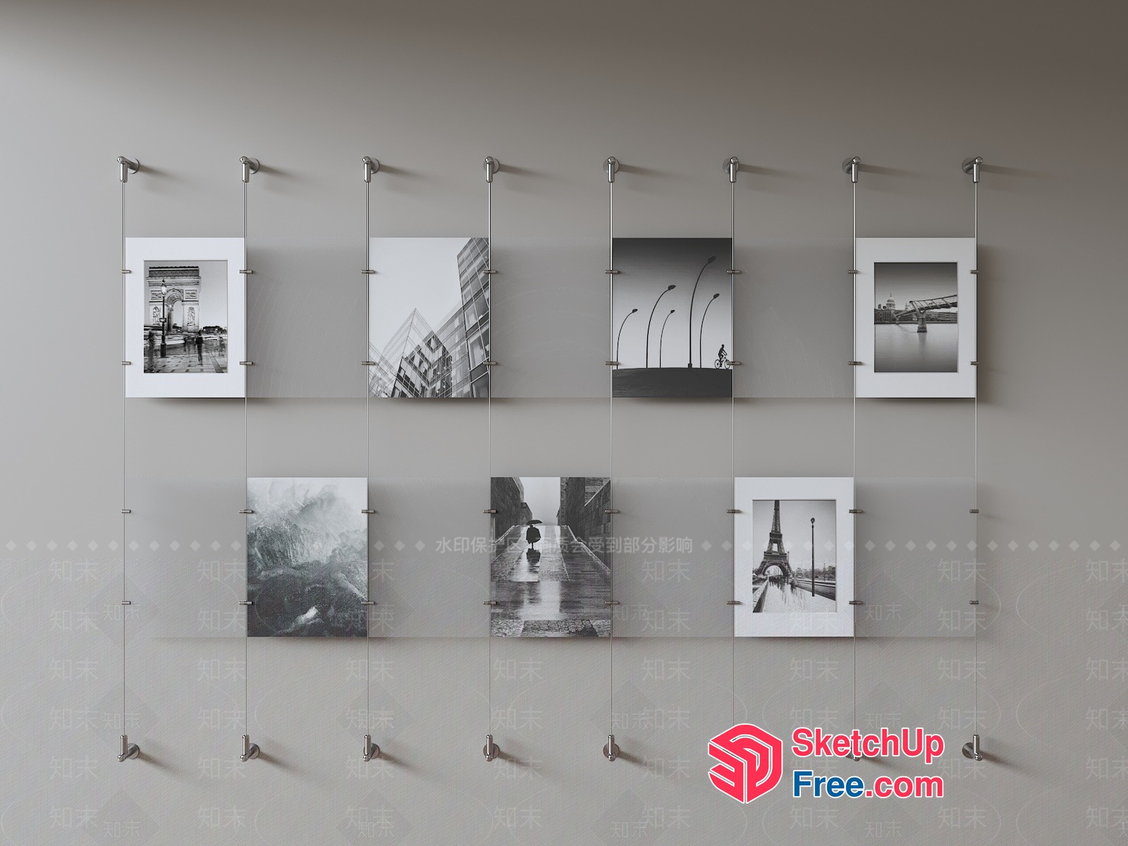 Black And White Wall Art Collection 3D SketchUp File