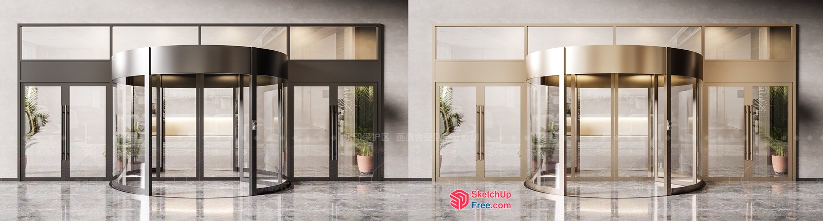 Modern Glass And Metal Entranceway 3D SketchUp File