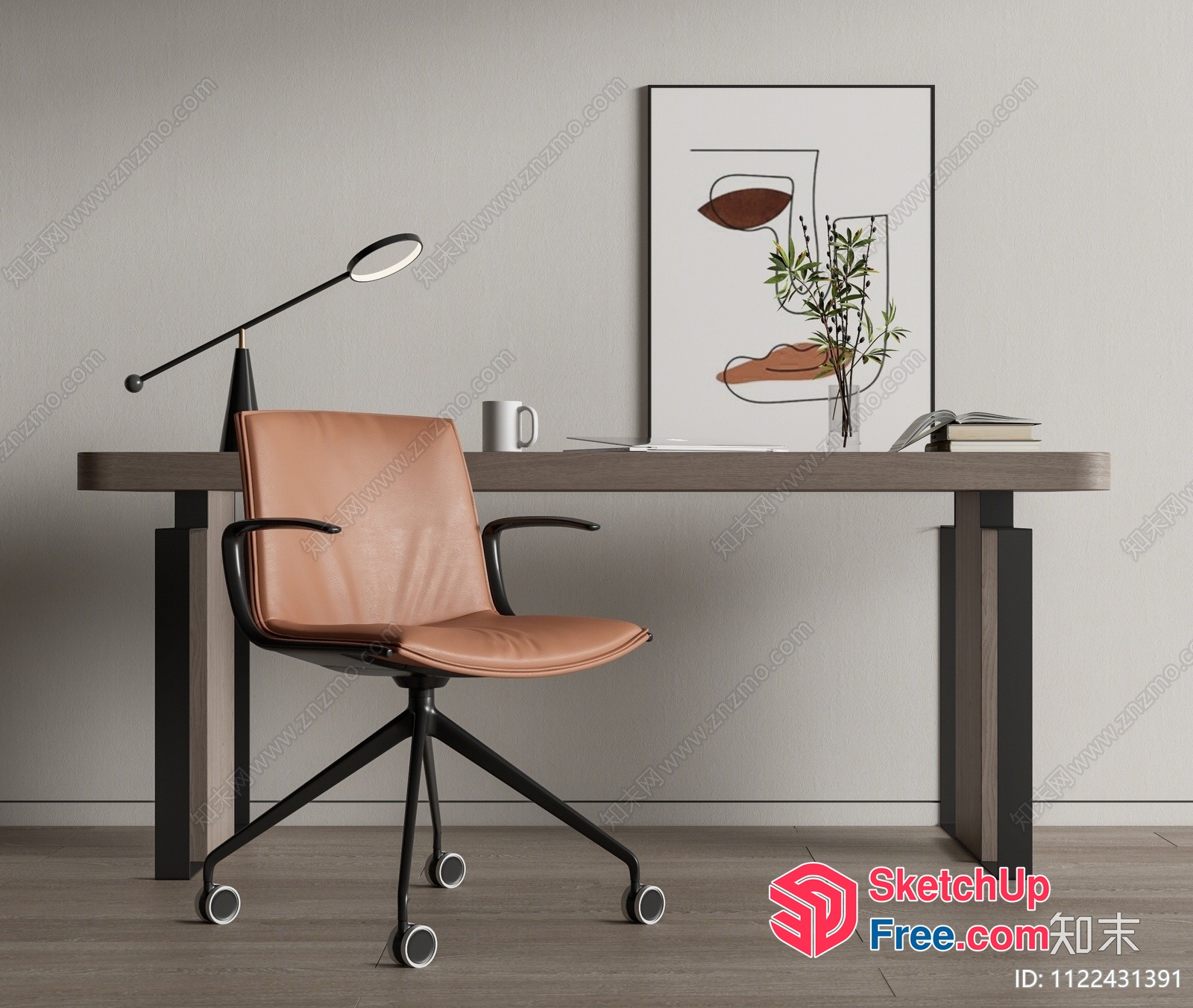 Minimalist Office Interior With Modern Furniture And Neutral Color Scheme 3D SketchUp File