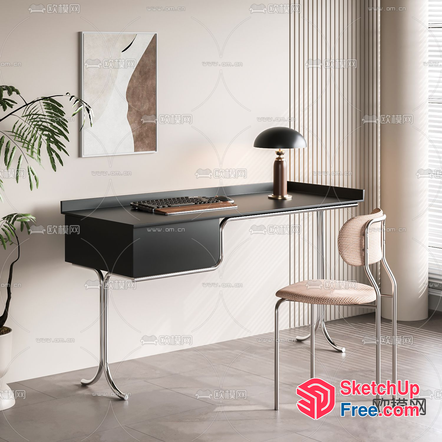 Modern Minimalist Office Space 3D SketchUp File