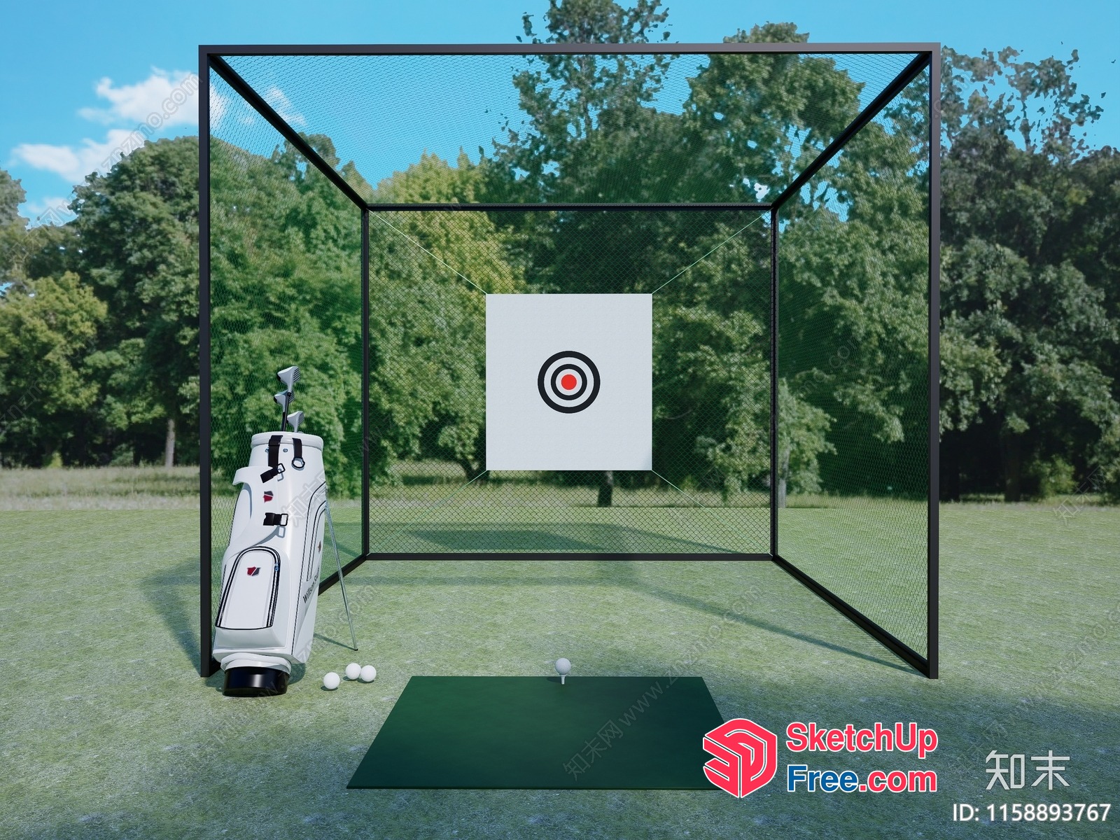 Golf Driving Range With Target Practice 3D SketchUp File