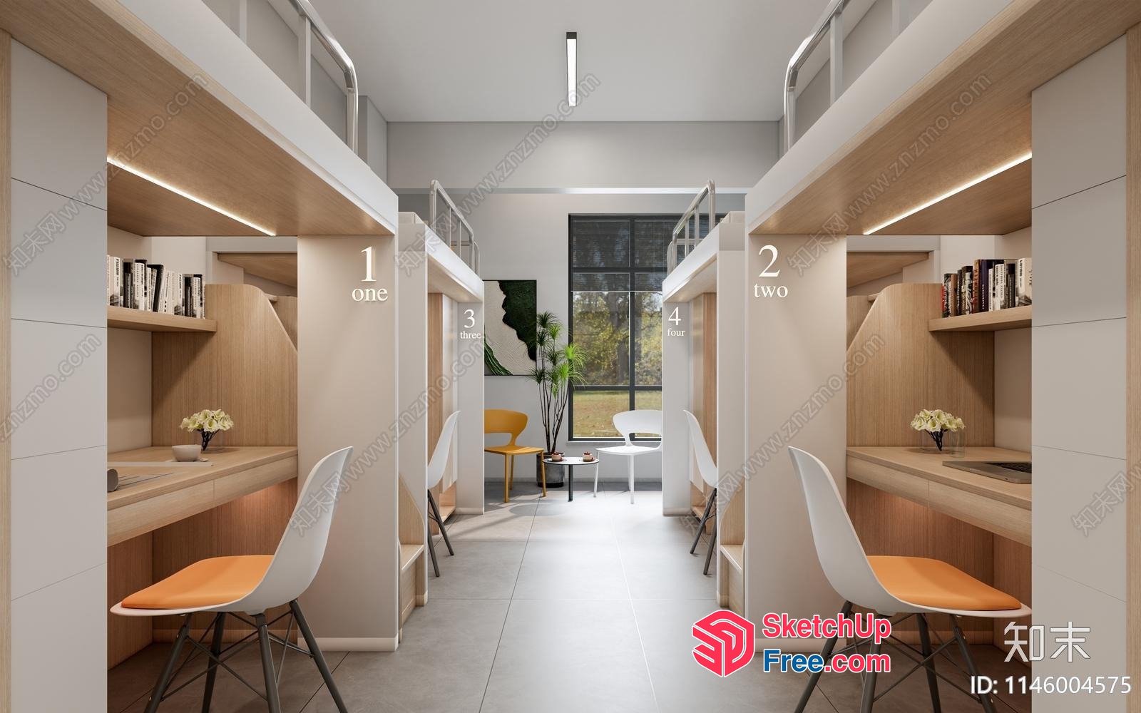 Modern Minimalist Homestay Interior Design 3D SketchUp File