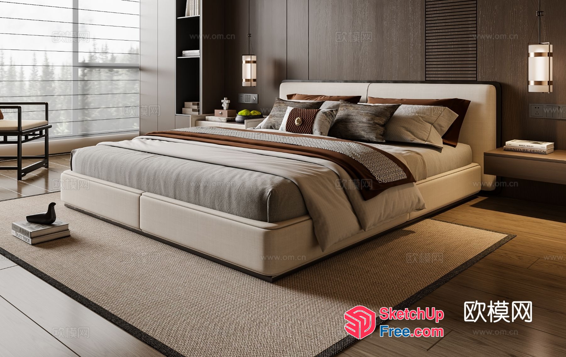 Modern Minimalist Bedroom Interior 3D SketchUp File