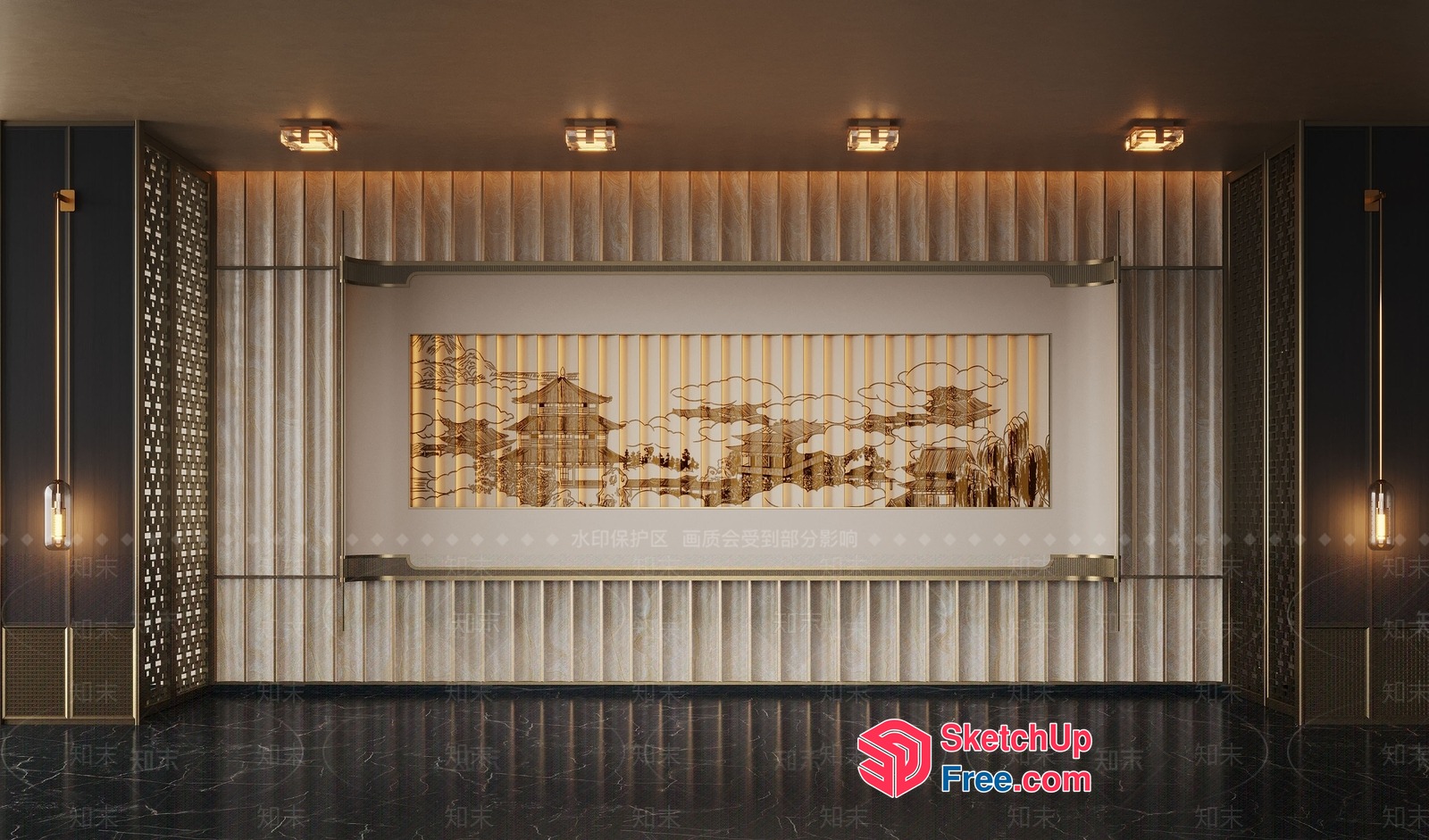 Luxurious Asian-Inspired Interior Design 3D SketchUp File