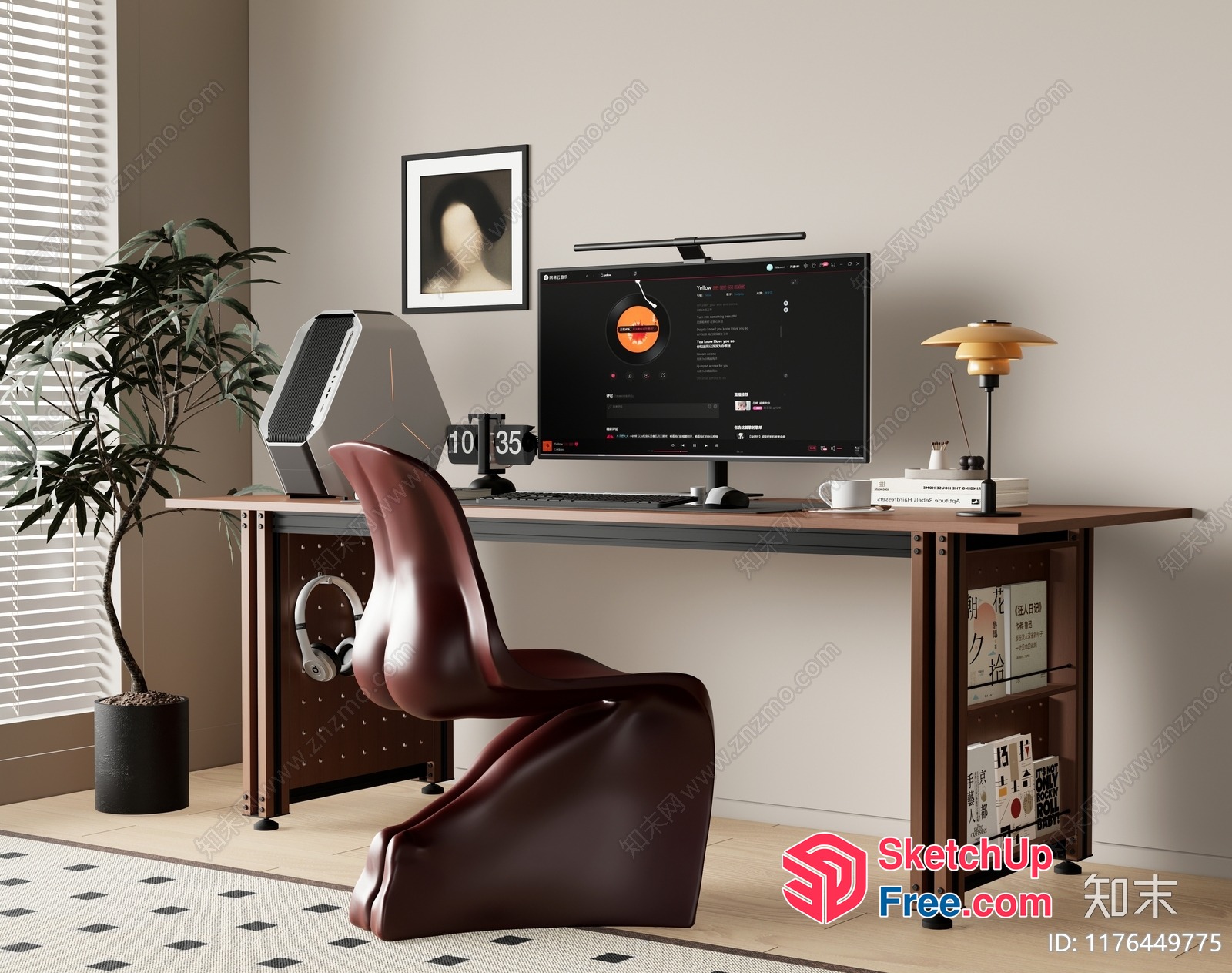 Modern Minimalist Office Space With Natural Light 3D SketchUp File