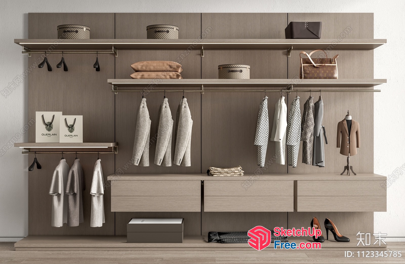 Modern Minimalist Wardrobe Design 3D SketchUp File