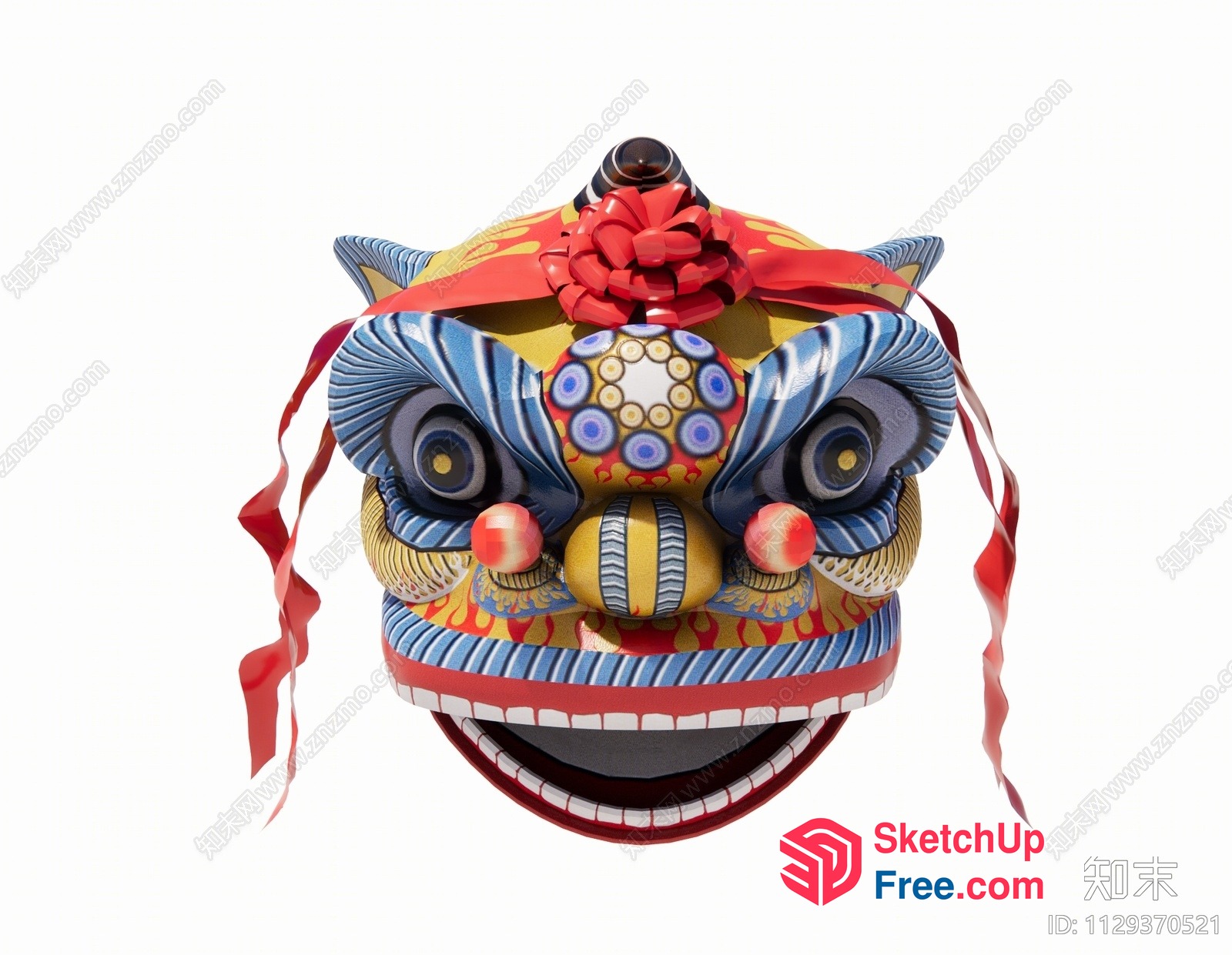 Colorful Dragon Head Decoration 3D SketchUp File