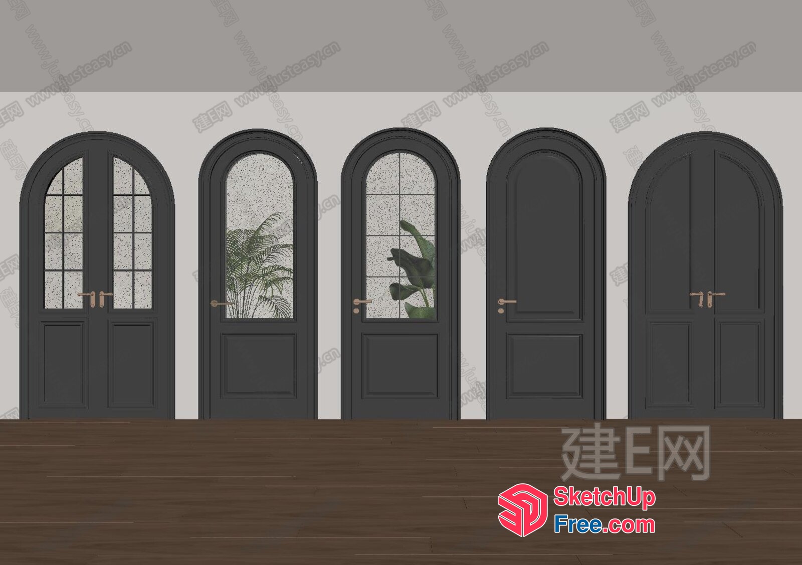Five Arched Doorways In A Row 3D SketchUp File