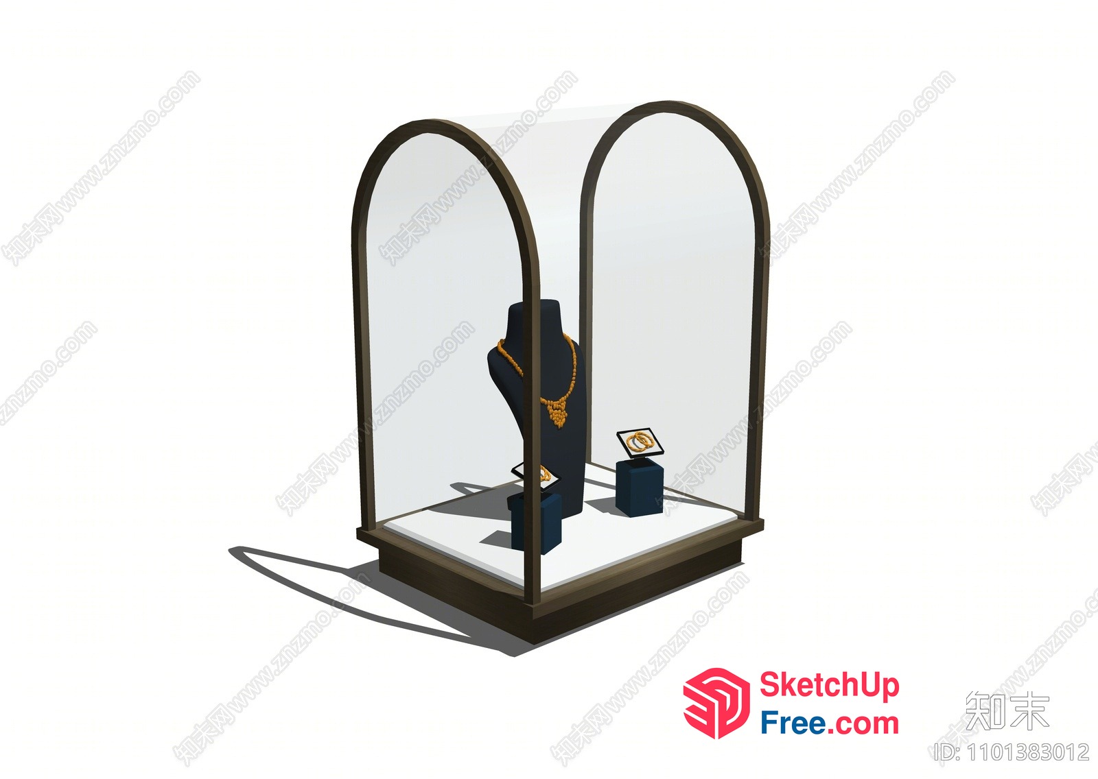 Jewelry Display Case With Elegant Black And Gold Accents 3D SketchUp File
