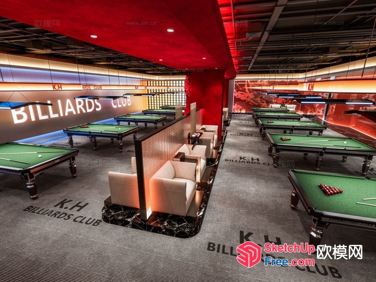 K.H Billiards Club Interior 3D SketchUp File