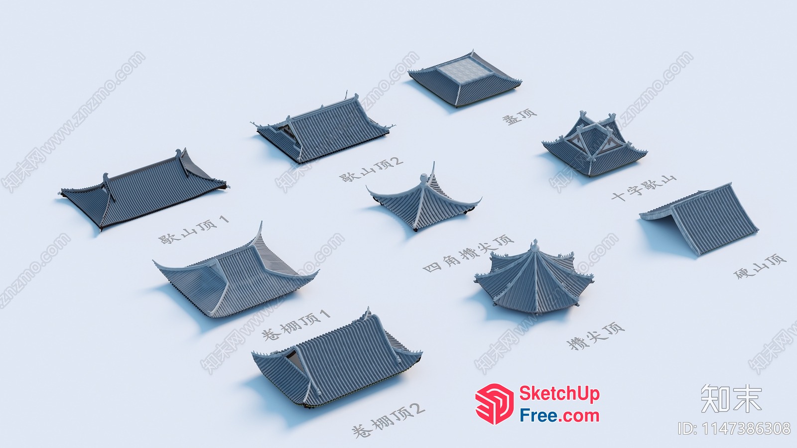 Asian Roof Designs 3D SketchUp File
