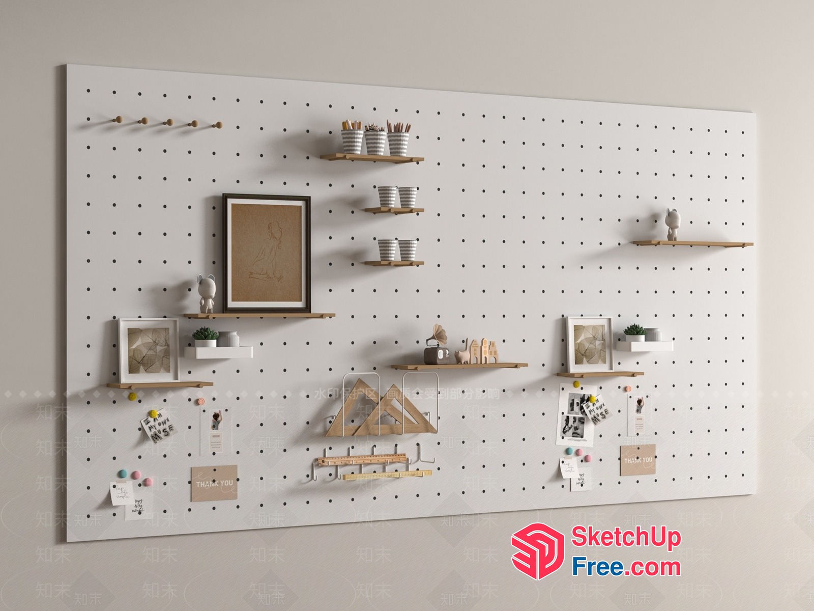 Wall-Mounted Storage And Display Unit 3D SketchUp File