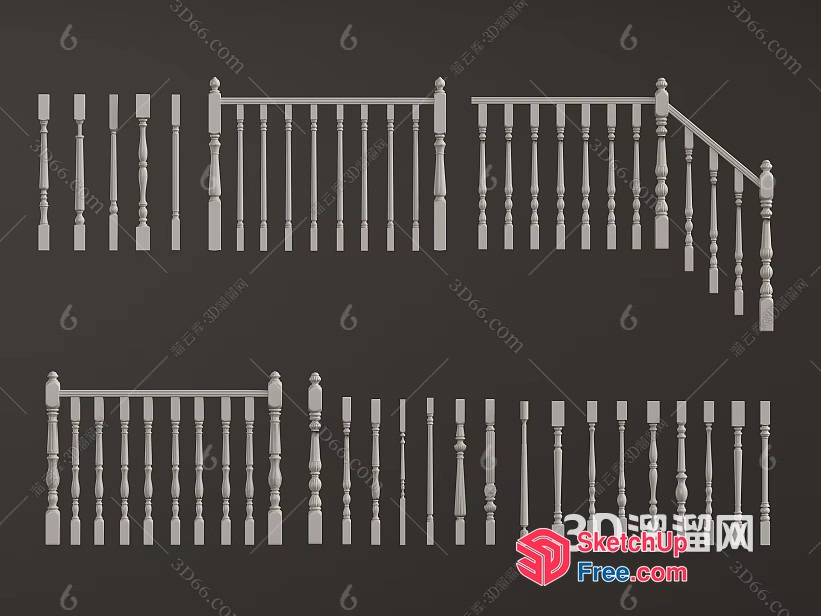 Staircase Railing Collection 3D SketchUp File