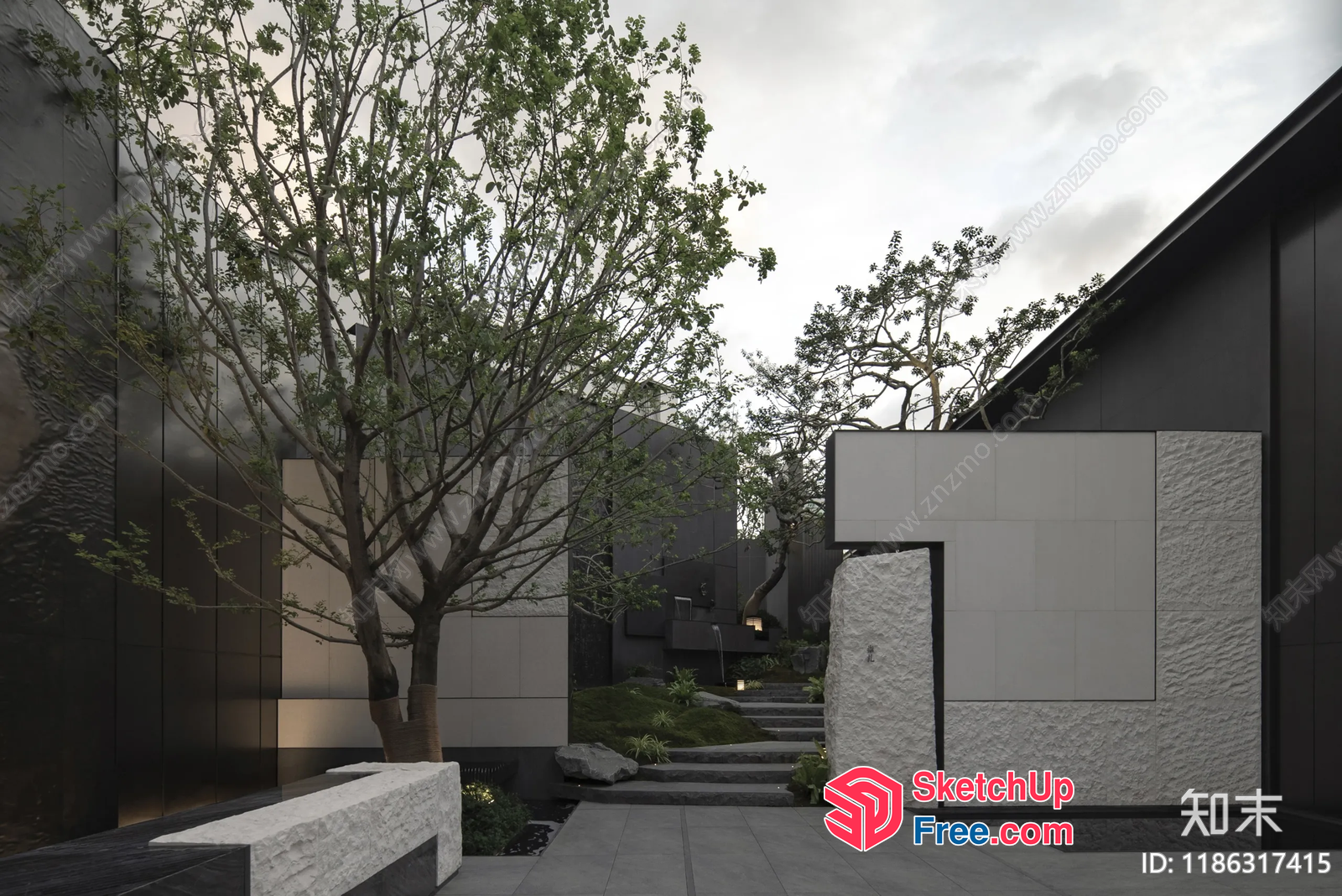 Exterior Modern Minimalist Architecture 3D SketchUp File