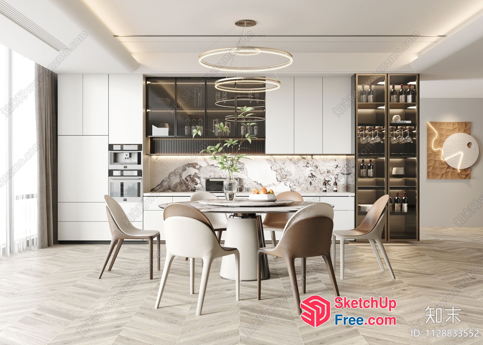 Modern Minimalist Interior Design With Sleek Furniture And Natural Elements 3D SketchUp File