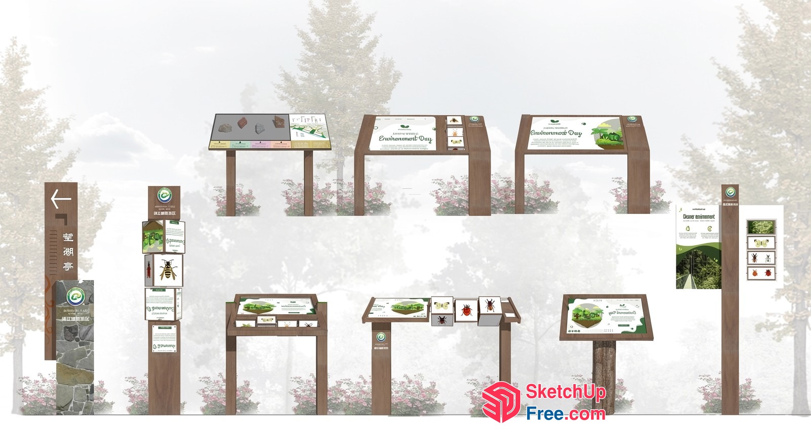 Informational Display Units For Environmental Awareness 3D SketchUp File