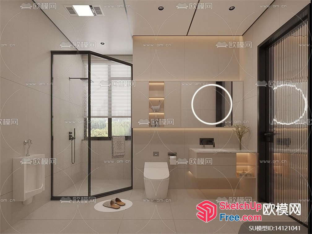 Modern Bathroom Interior With Clean Lines And Minimalist Decor 3D SketchUp File
