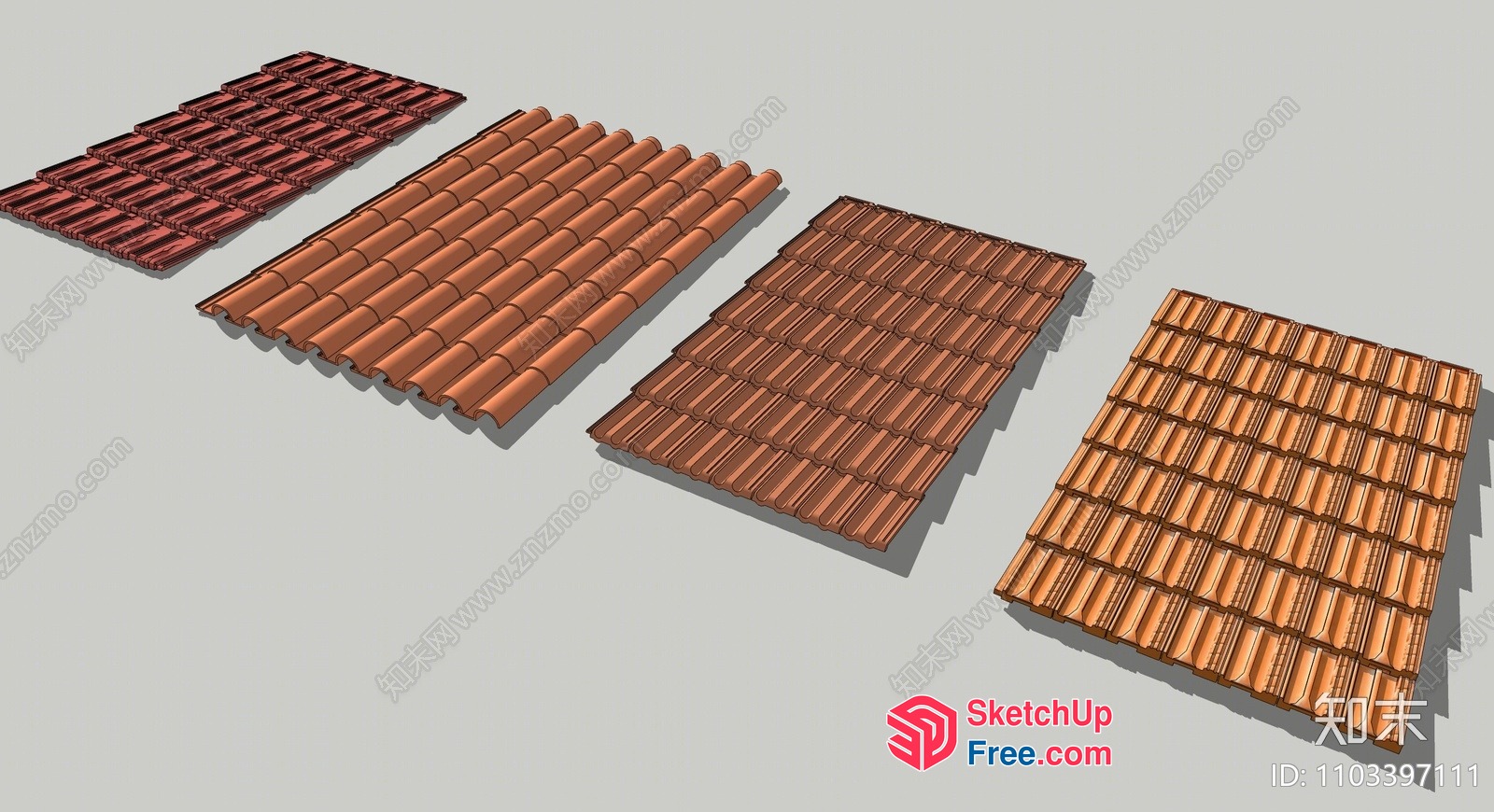 Roof Tile Selection Options 3D SketchUp File