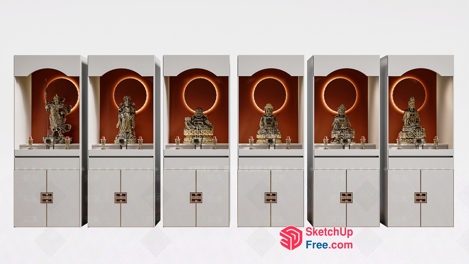 Ornate Asian-Inspired Altar Room 3D SketchUp File