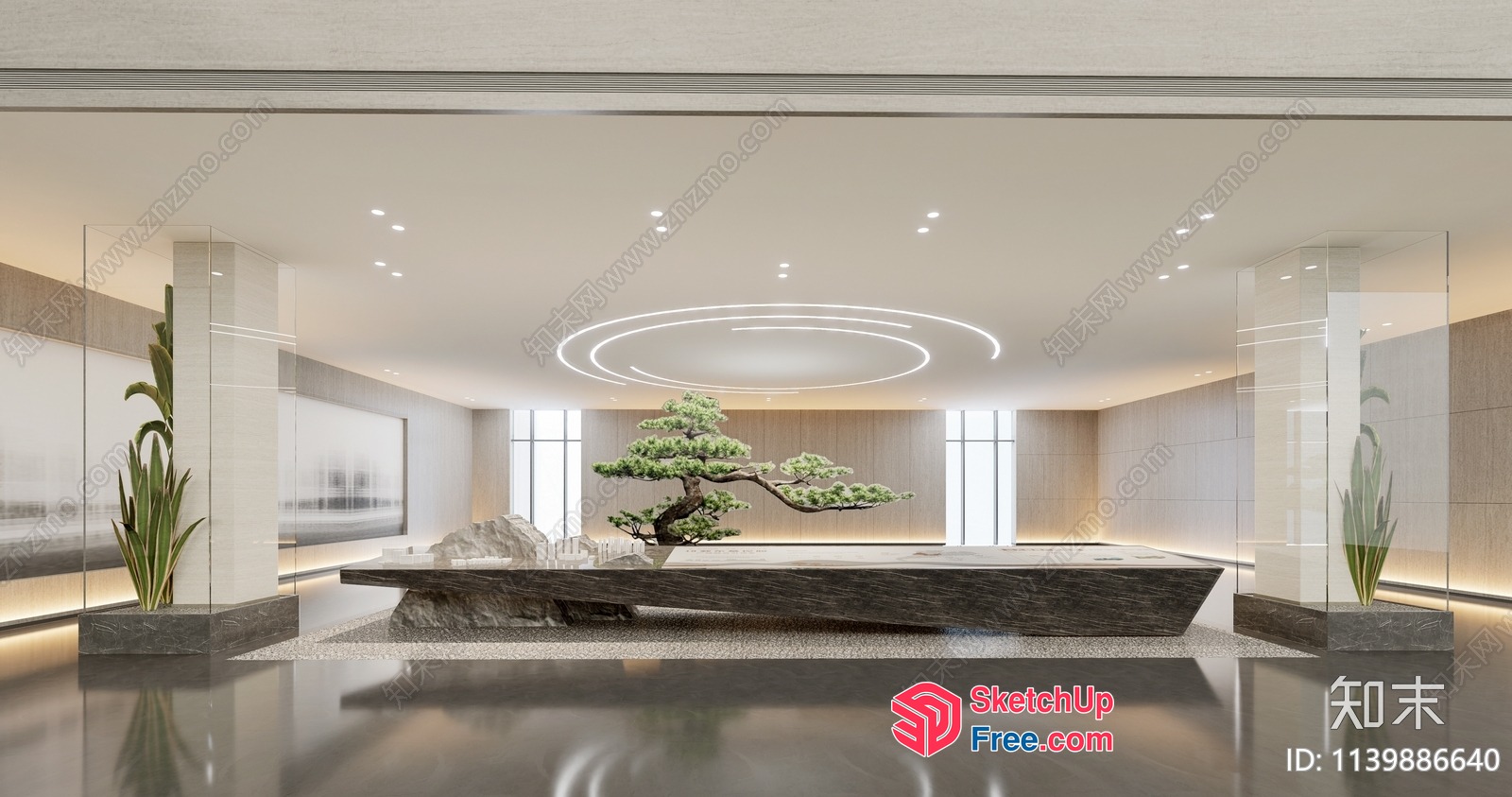 Elegant Modern Interior With A Touch Of Japanese Style 3D SketchUp File