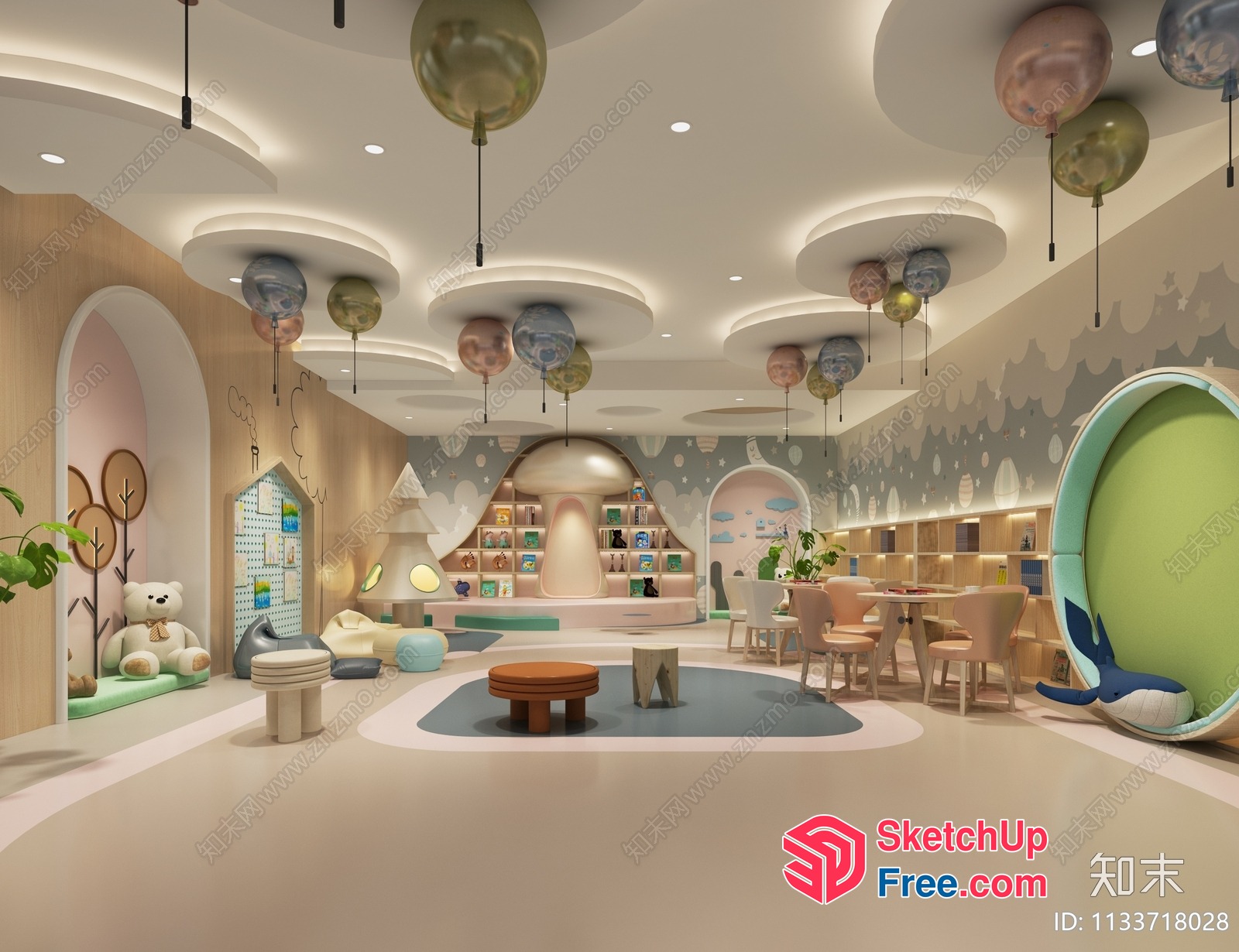 Modern, Whimsical, Playful, Colorful Children'S Room Interior 3D SketchUp File