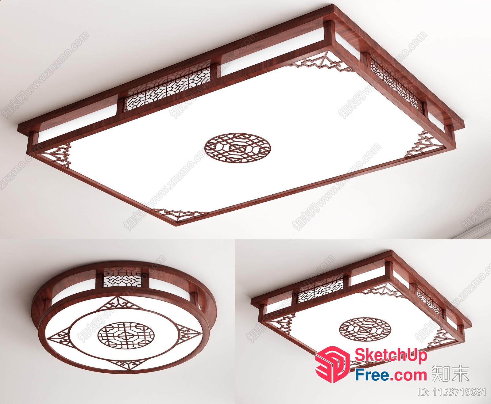 Intricate Wooden Ceiling Detail 3D SketchUp File