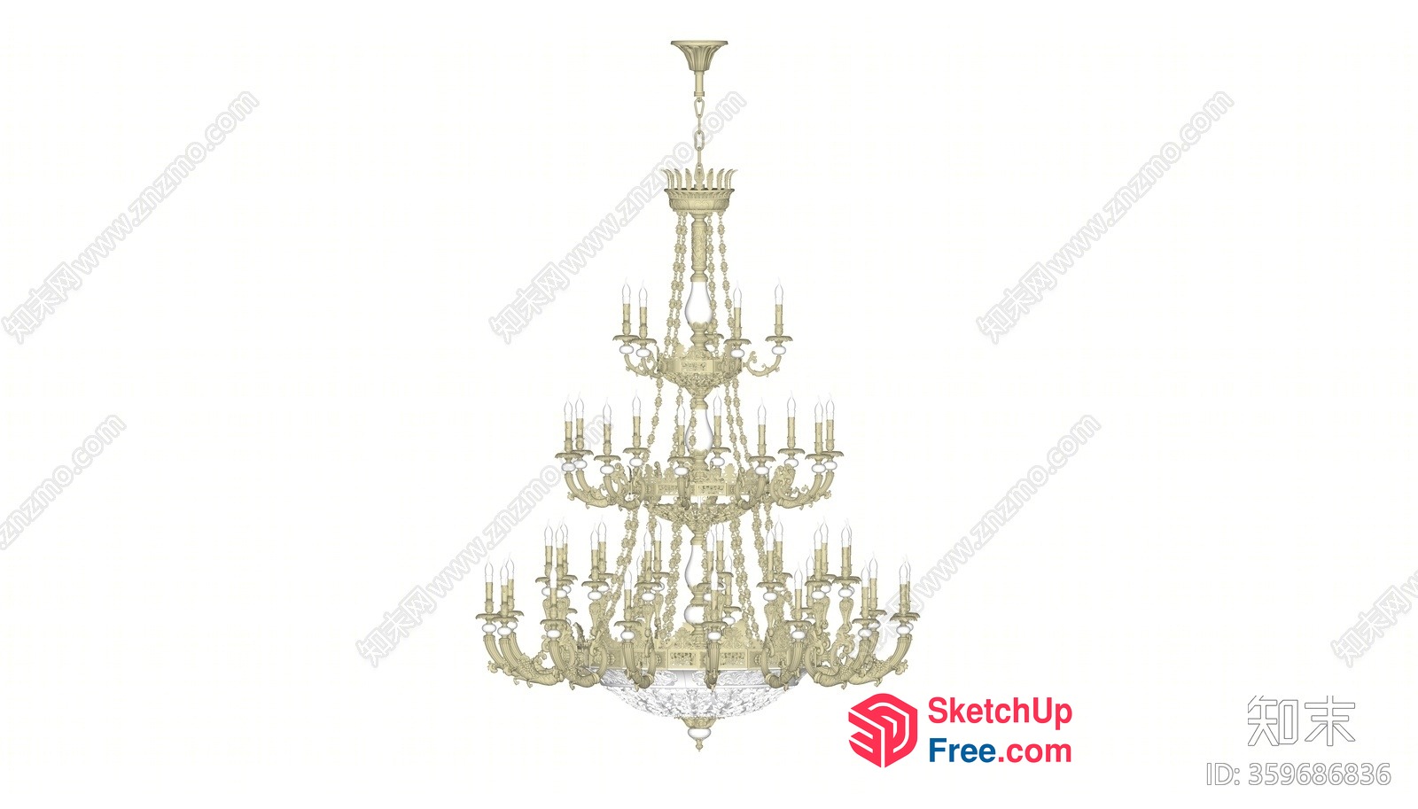 Elegant And Ornate Chandelier 3D SketchUp File