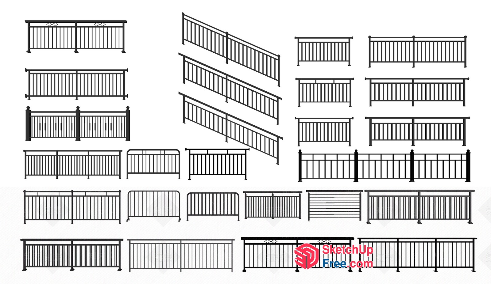 Railing Collection 3D SketchUp File