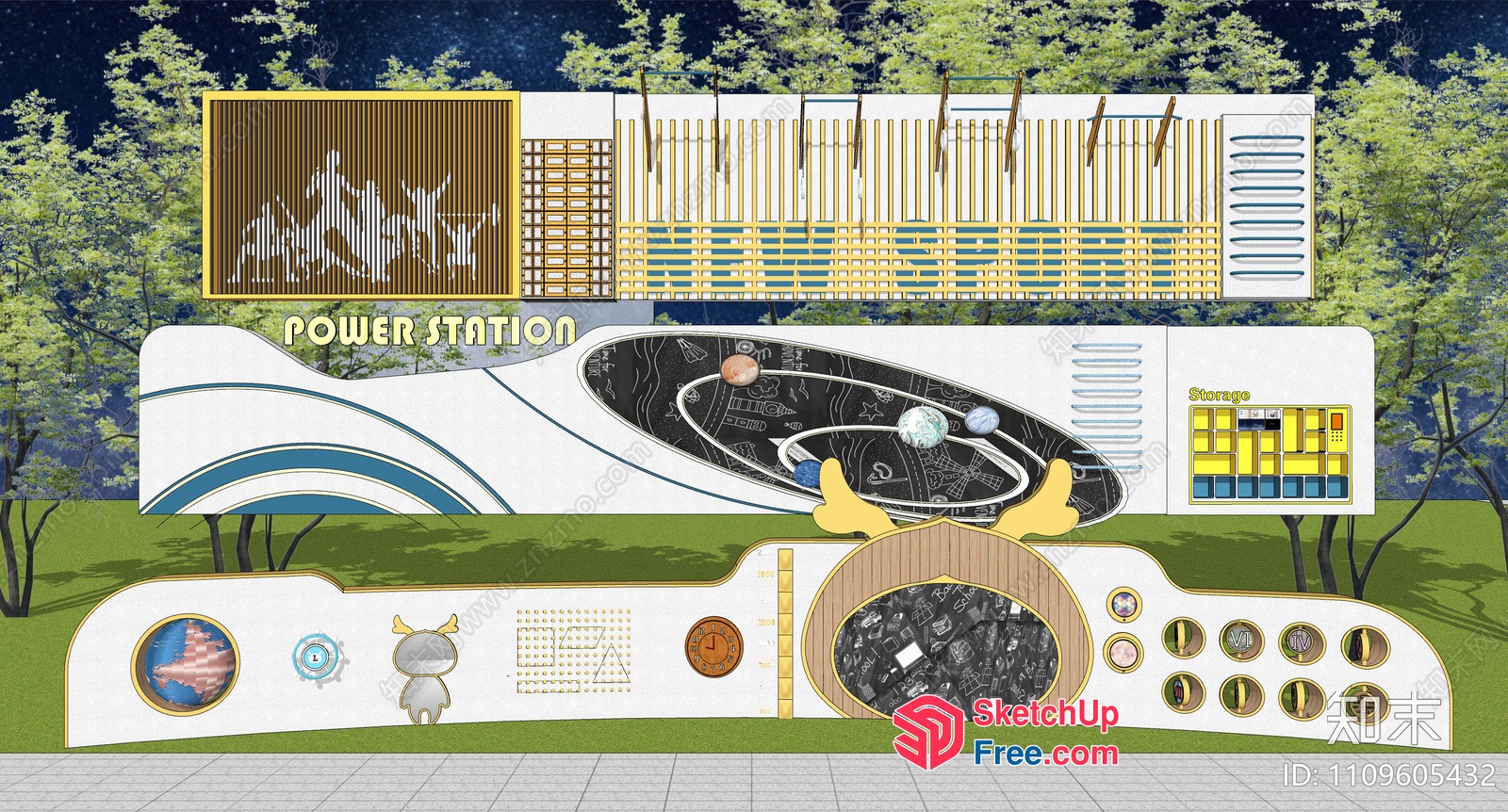 Futuristic Space-Themed Gas Station 3D SketchUp File