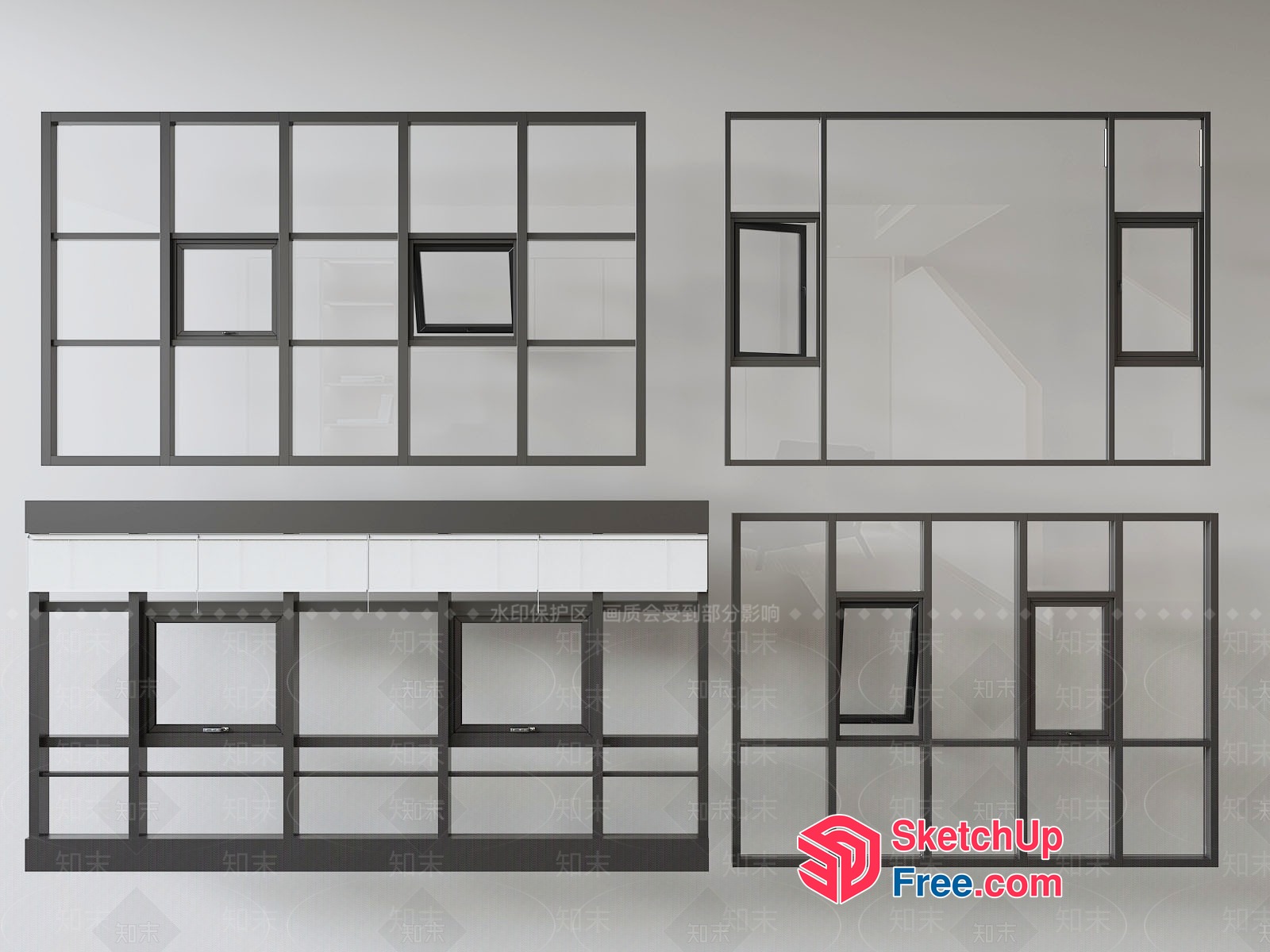 Modern Minimalist Window Frame Design 3D SketchUp File