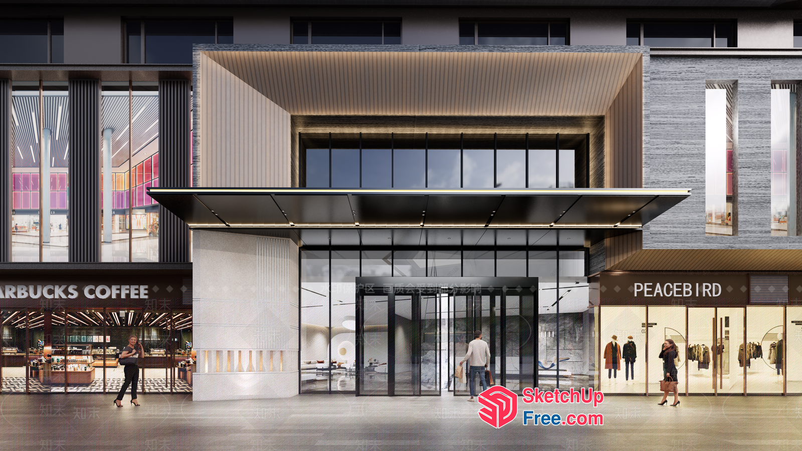 Modern Commercial Street Cladding 3D SketchUp File