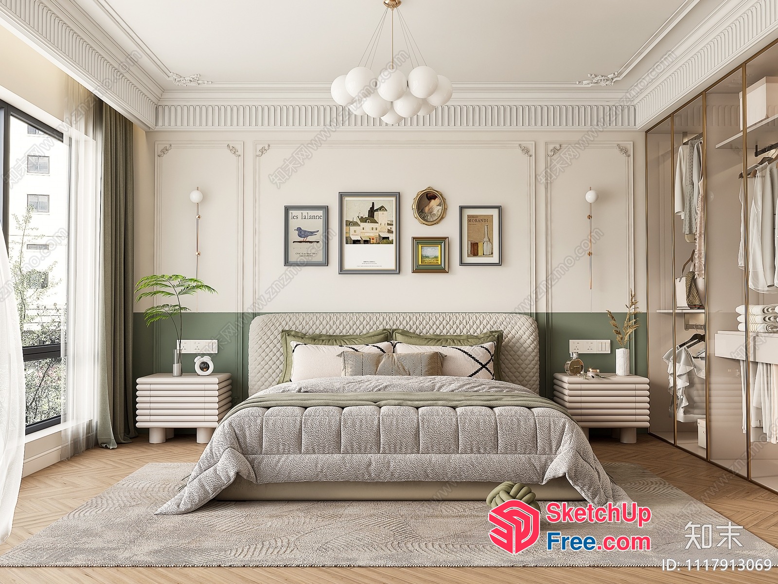 Elegant And Serene Bedroom Interior Design 3D SketchUp File