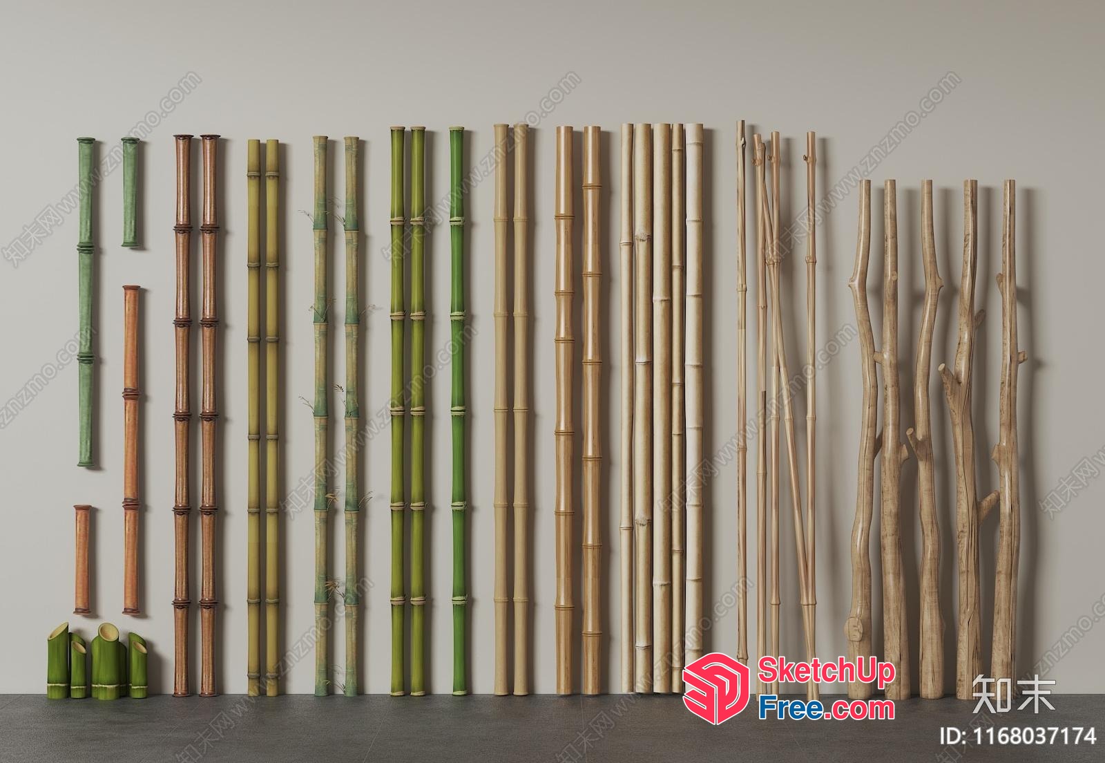 Bamboo Decorative Wall Panel 3D SketchUp File