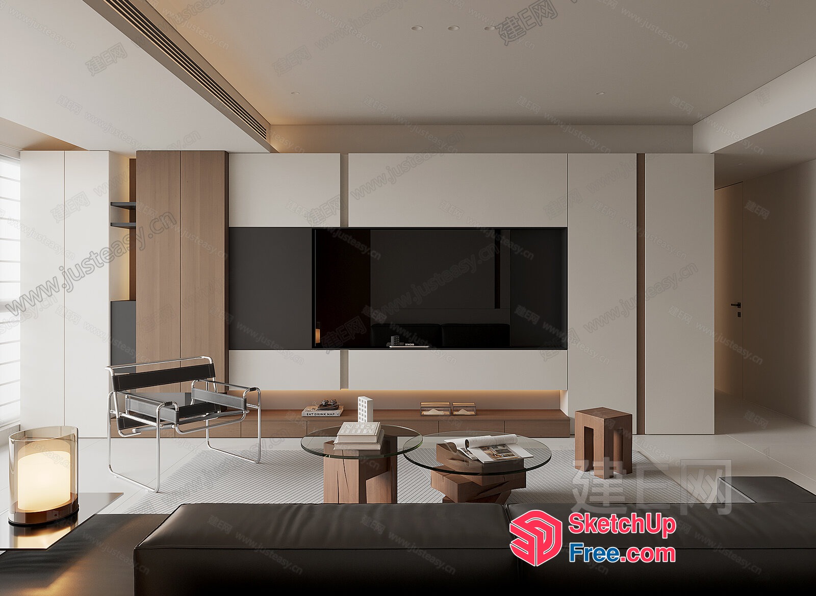 Modern Minimalist Living Room With Sleek Furniture 3D SketchUp File