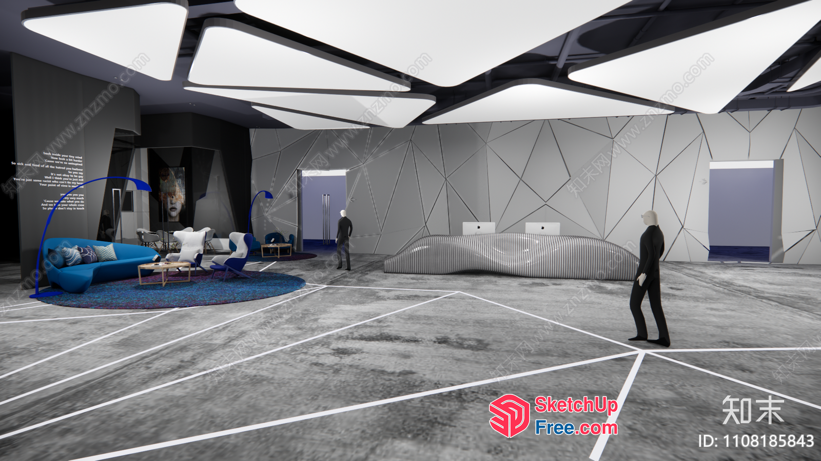 Futuristic Minimalist Interior Design 3D SketchUp File