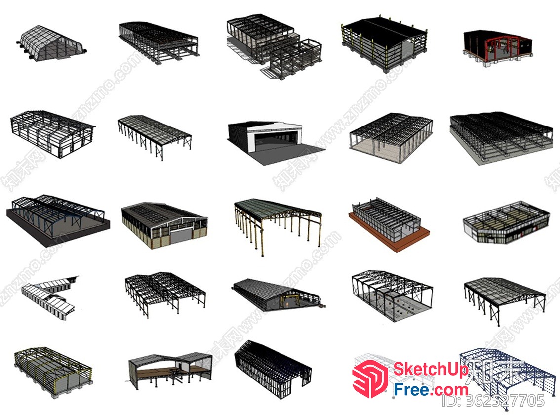 Various Building Structures 3D SketchUp File