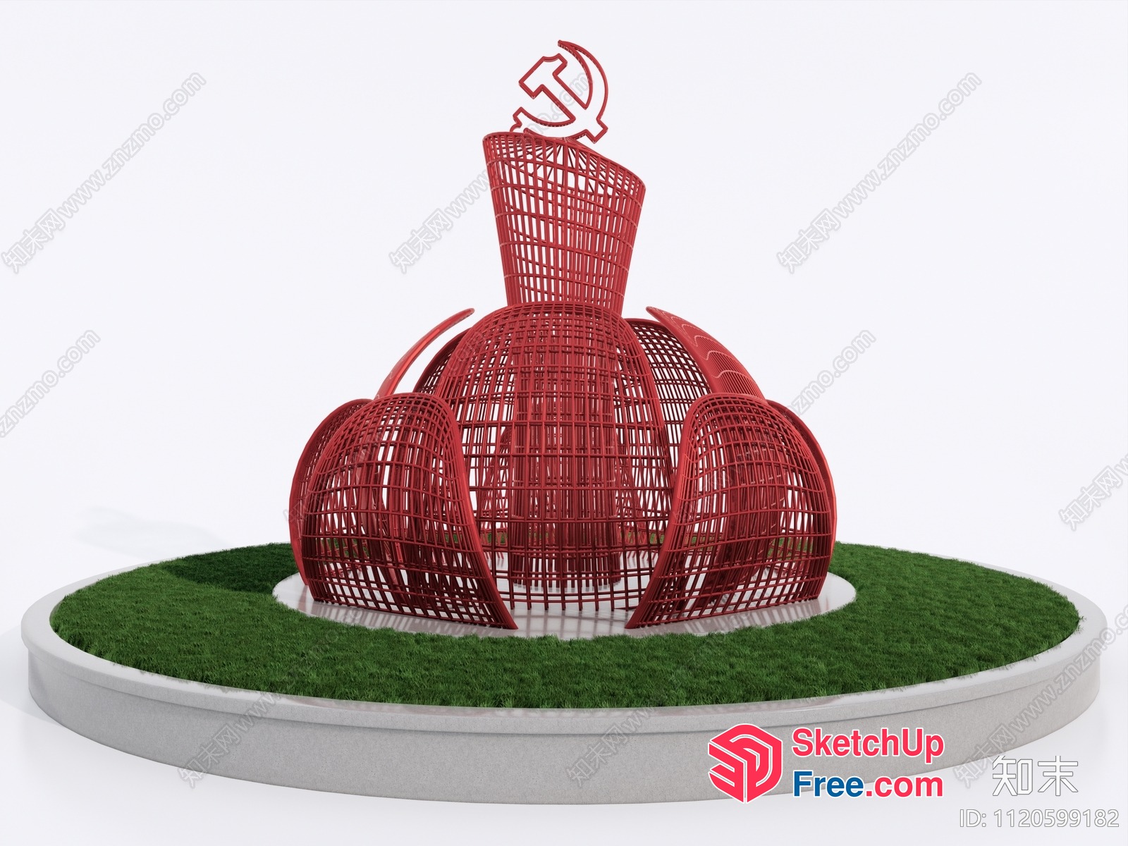 Soviet-Inspired Modernist Sculpture 3D SketchUp File