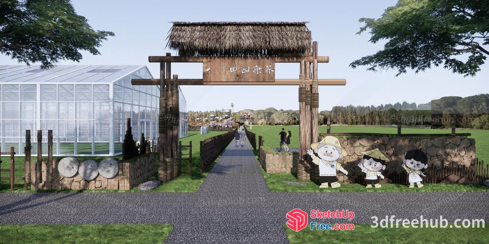 Traditional Asian Village Entrance 3D SketchUp File