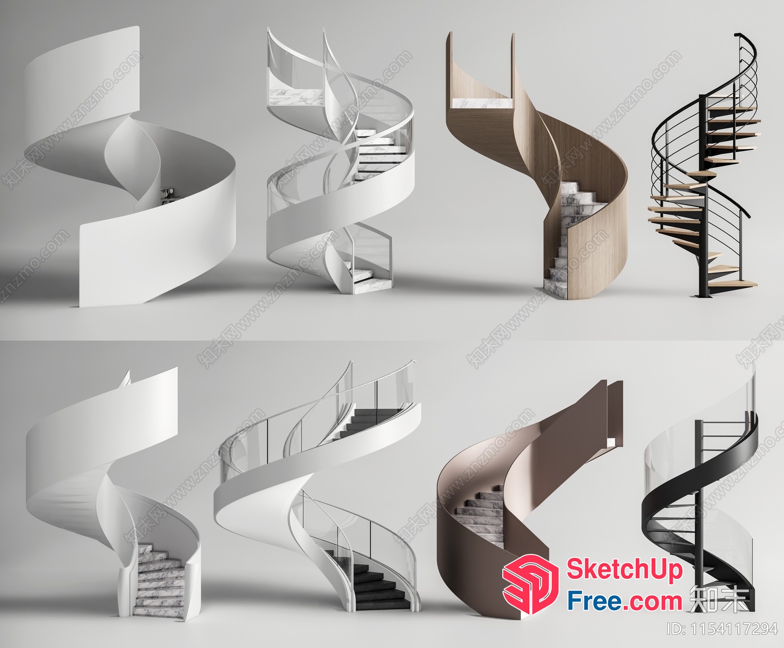 Modern Spiral Staircase Designs 3D SketchUp File