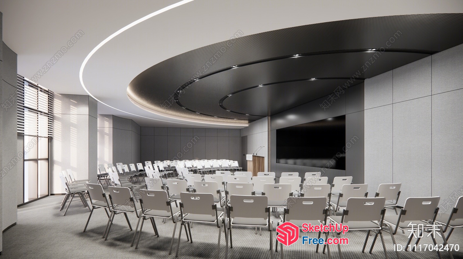 Elegant Conference Room With Modern Architecture 3D SketchUp File