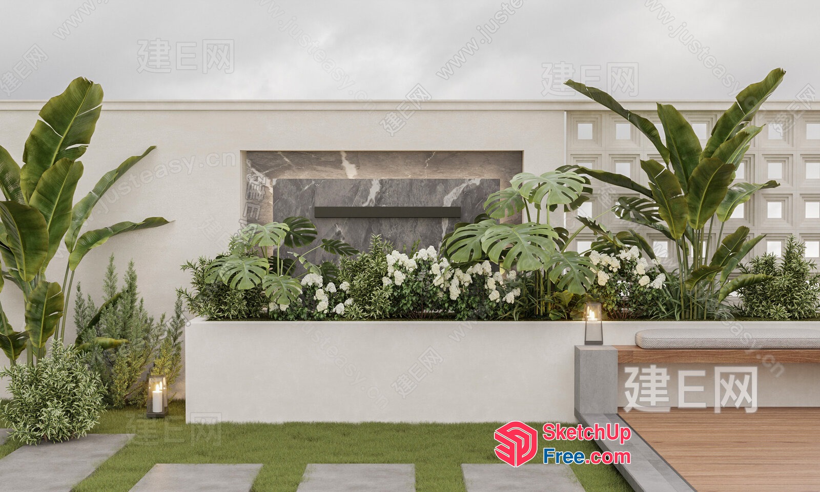 Exquisite Tropical Garden Design 3D SketchUp File