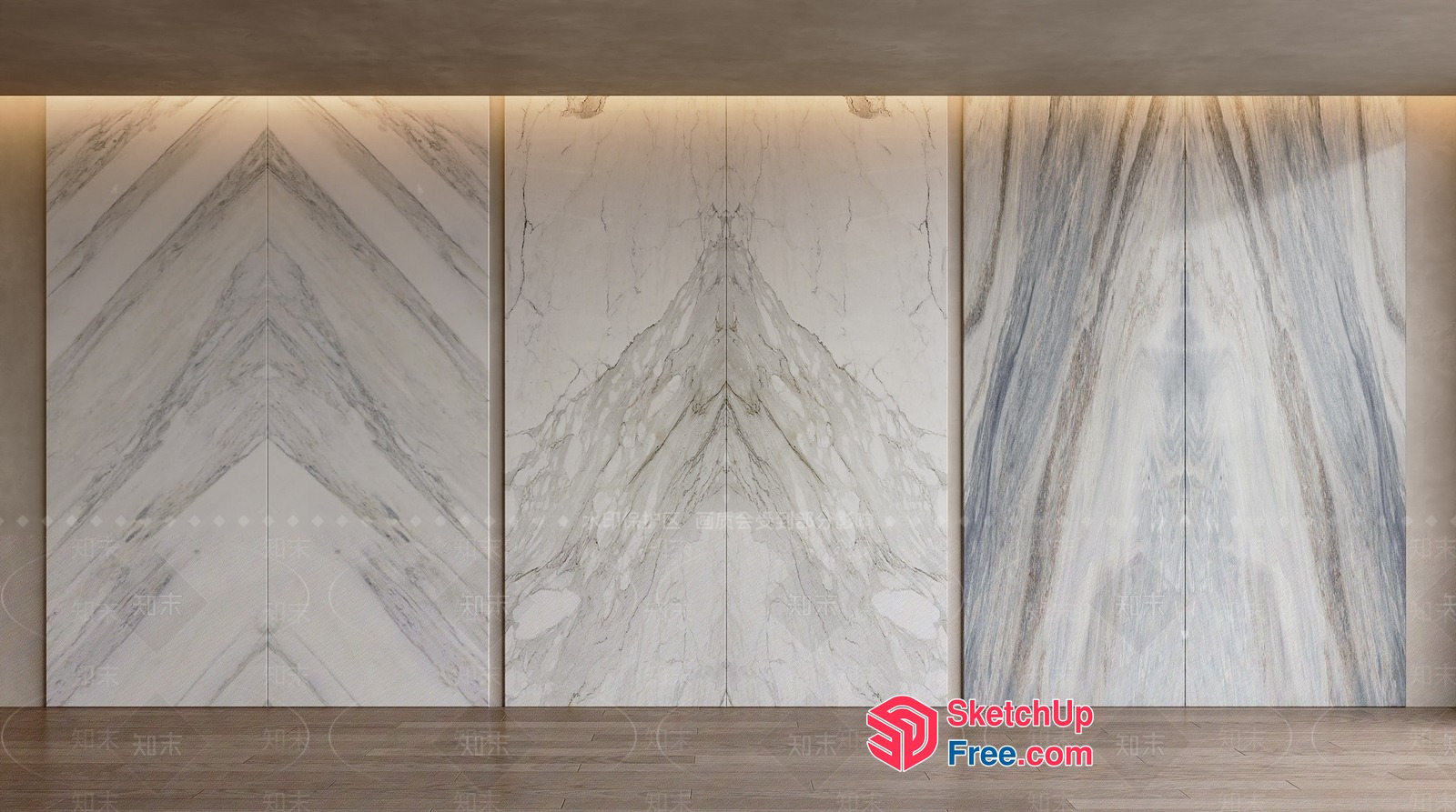 Elegant Marble Wall Art 3D SketchUp File