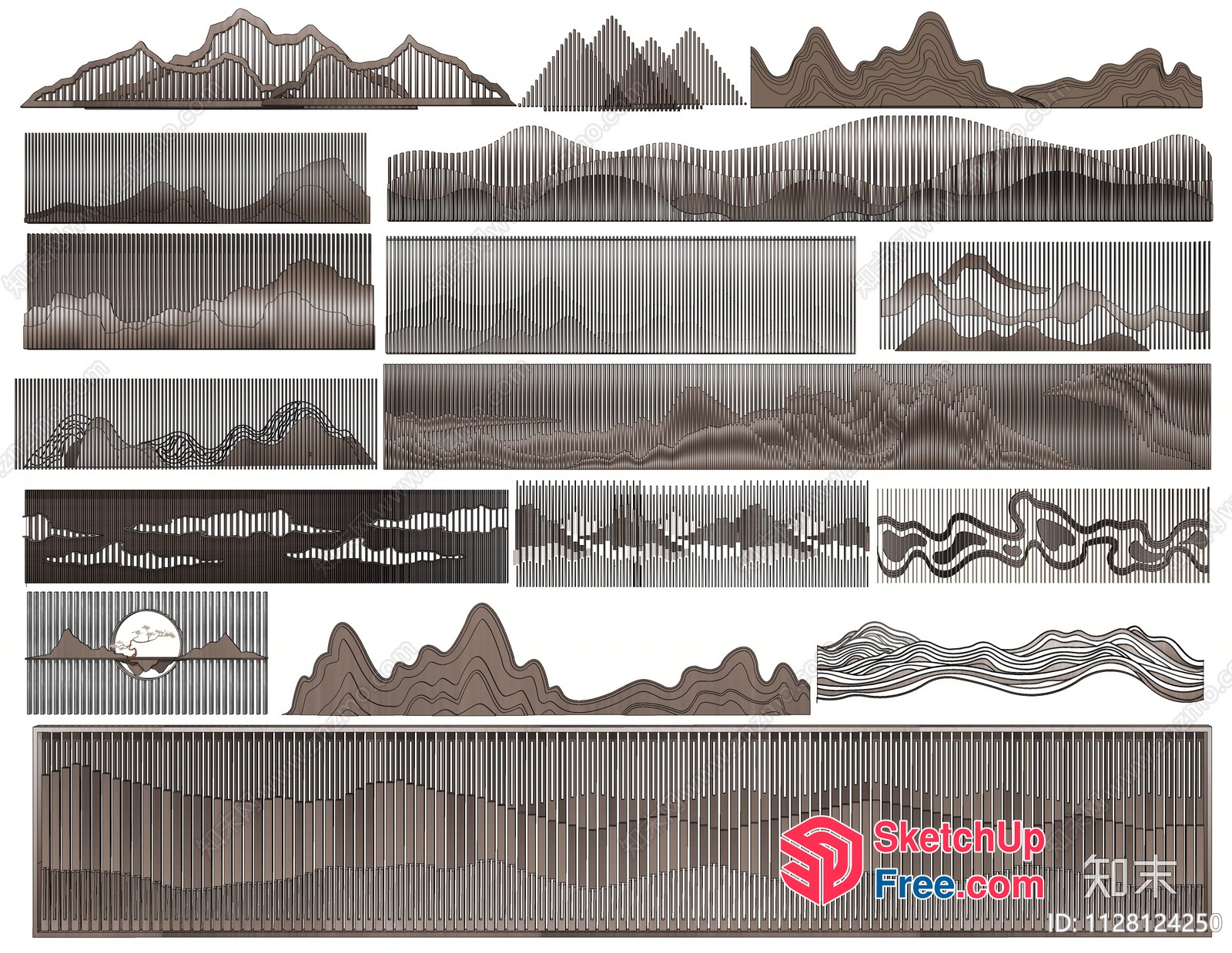 3D Mountain Landscape Patterns 3D SketchUp File