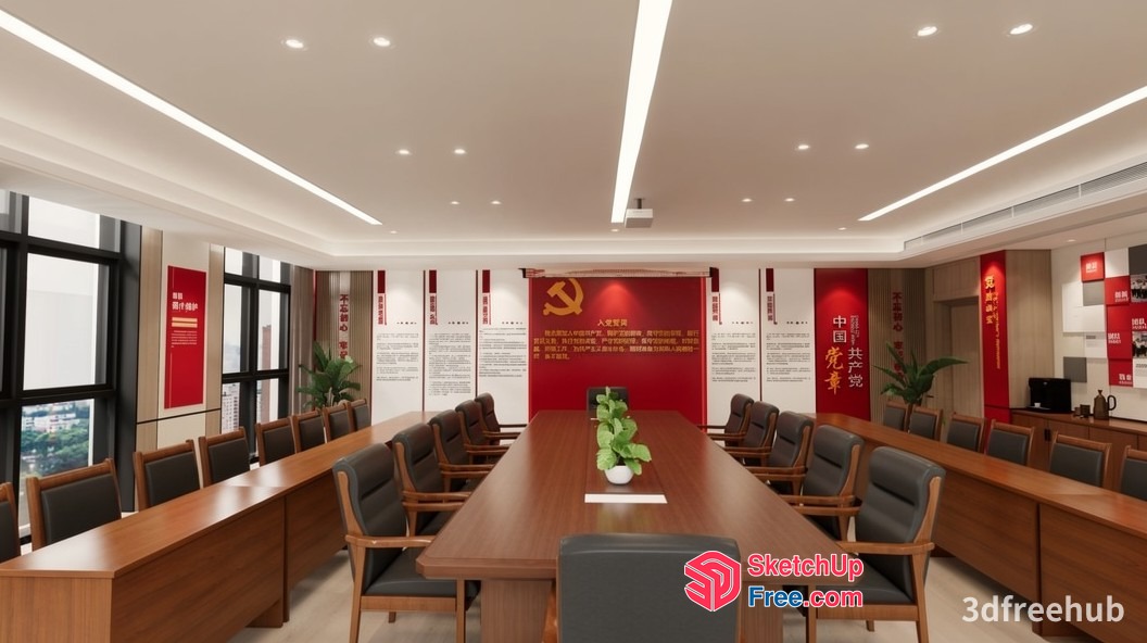 Modern Conference Room With Communist Decor 3D SketchUp File