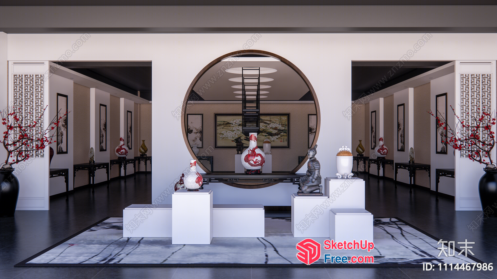 Modern Asian-Inspired Interior Design 3D SketchUp File