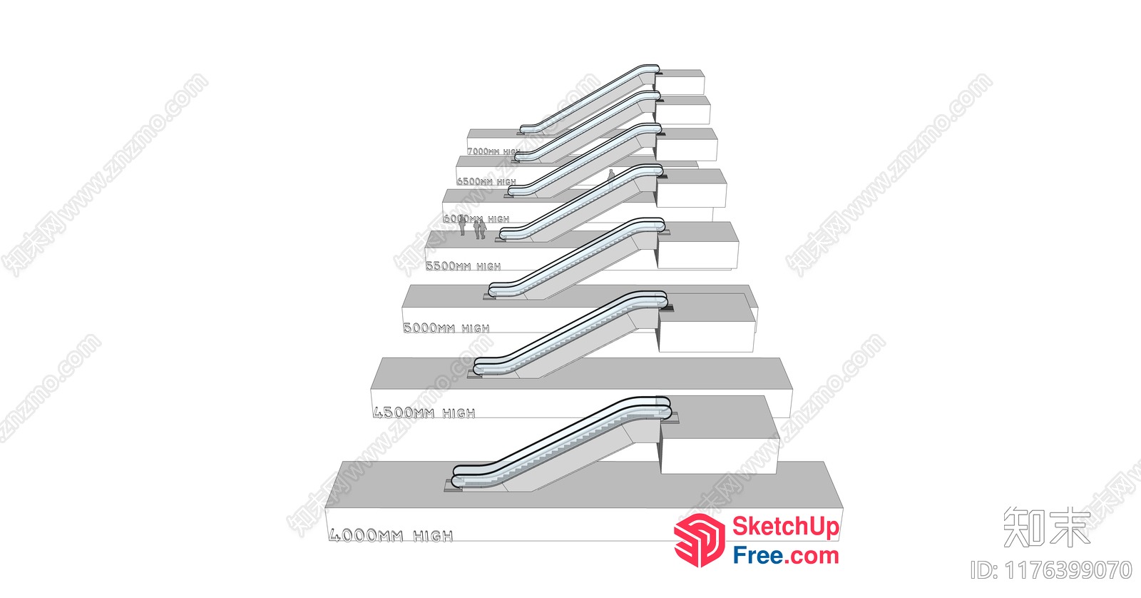 Stairway With Railings 3D SketchUp File
