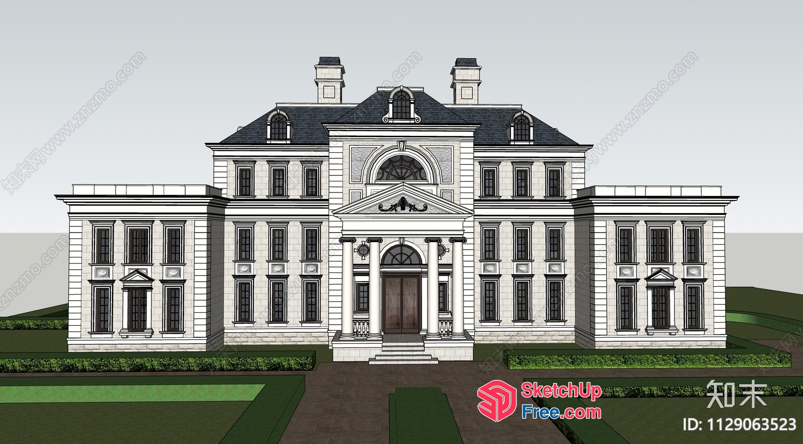 Elegant Classical Mansion 3D SketchUp File