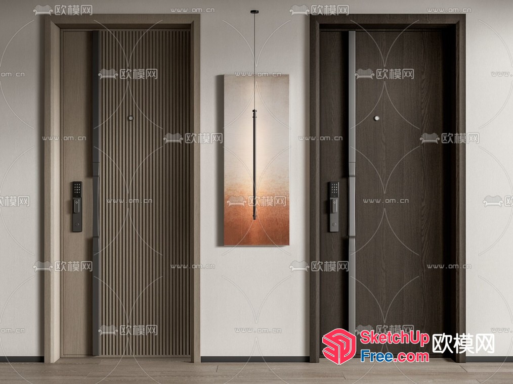 Two Elevators And A Wall Light 3D SketchUp File