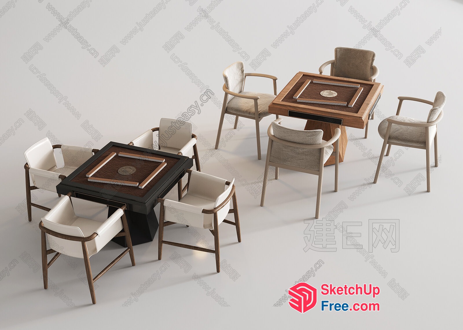 Modern Minimalist Furniture Set For Dining And Leisure 3D SketchUp File